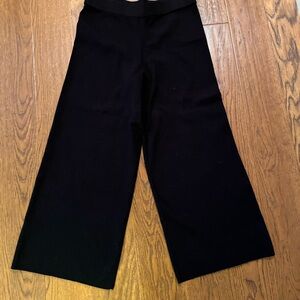 Marled Black Wide-Leg Women's Pants‎